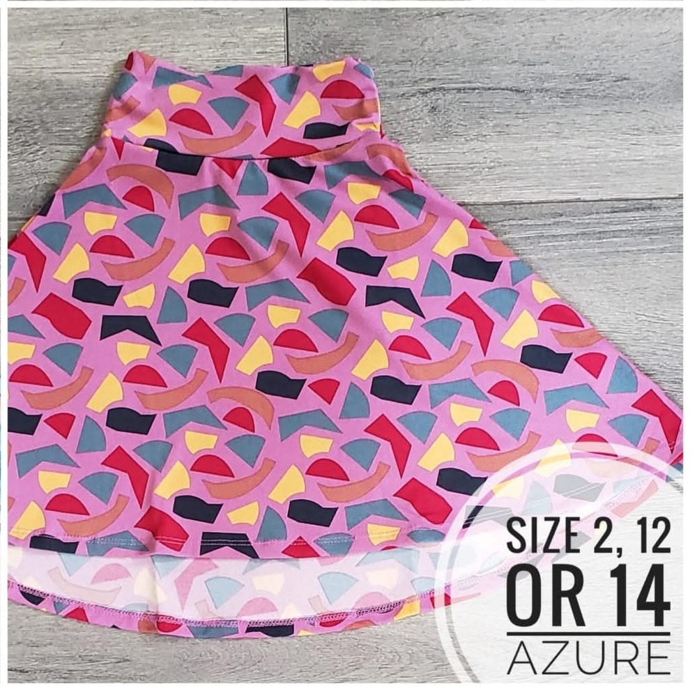 LuLaRoe Kids Patterned Skirt - Pink and Yellow